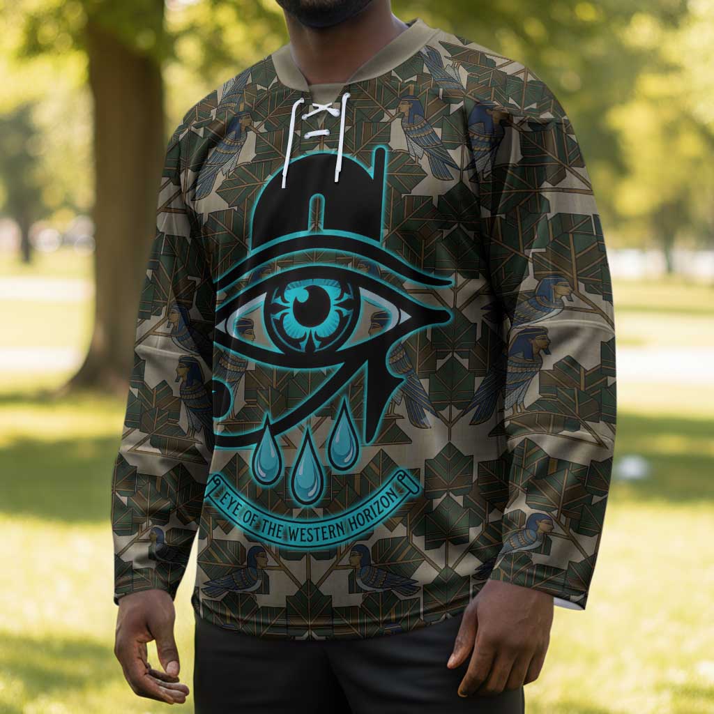 Imentet Egyptian Hockey Jersey with Eye of Horus and Eternal Tree in Afterlife