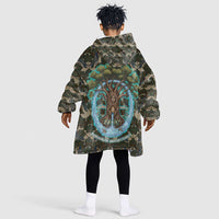Imentet Egyptian Kid Wearable Blanket Hoodie with Eye of Horus and Eternal Tree in Afterlife