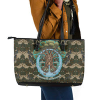 Imentet Egyptian Leather Tote Bag with Eye of Horus and Eternal Tree in Afterlife