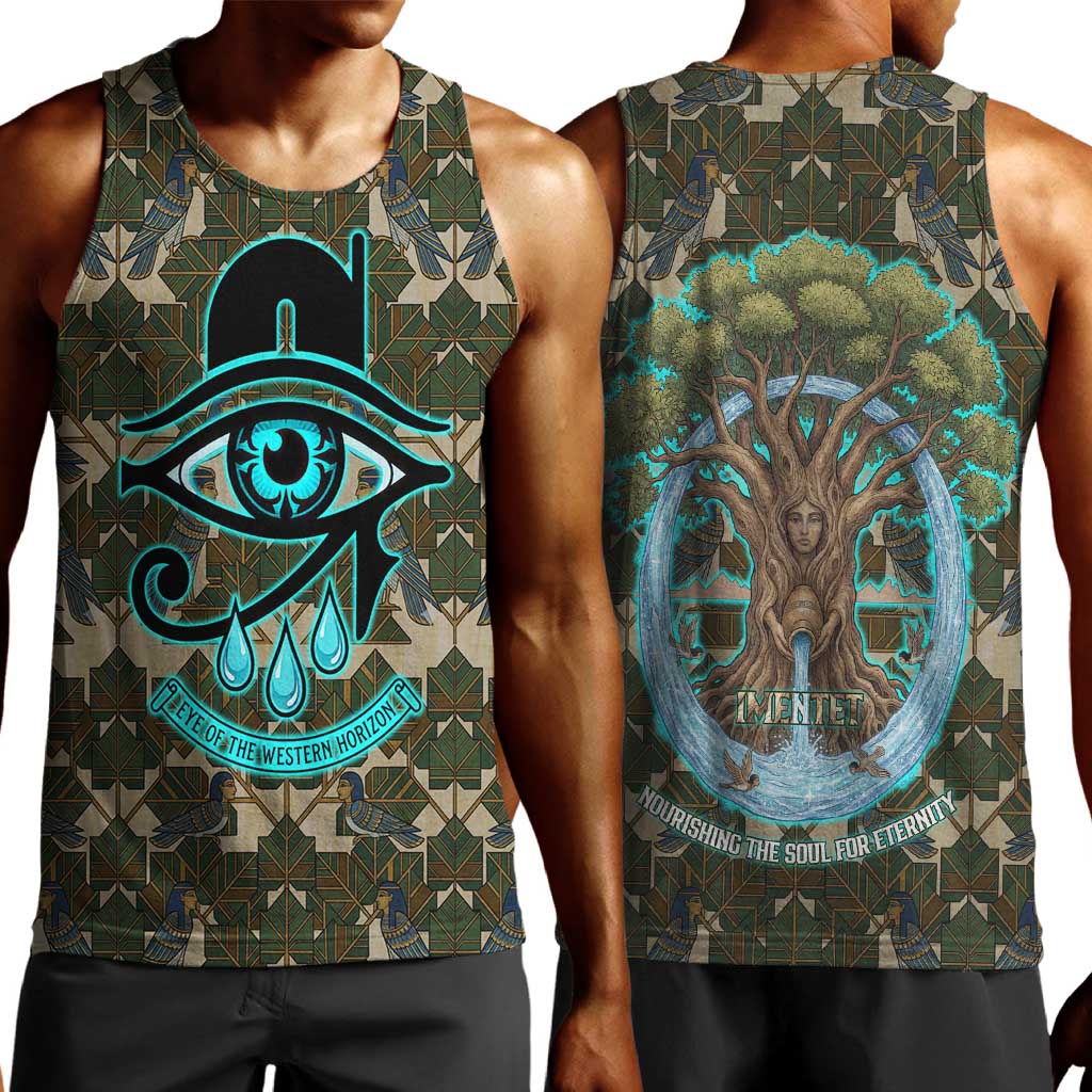 Imentet Egyptian Men Tank Top with Eye of Horus and Eternal Tree in Afterlife