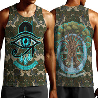 Imentet Egyptian Men Tank Top with Eye of Horus and Eternal Tree in Afterlife