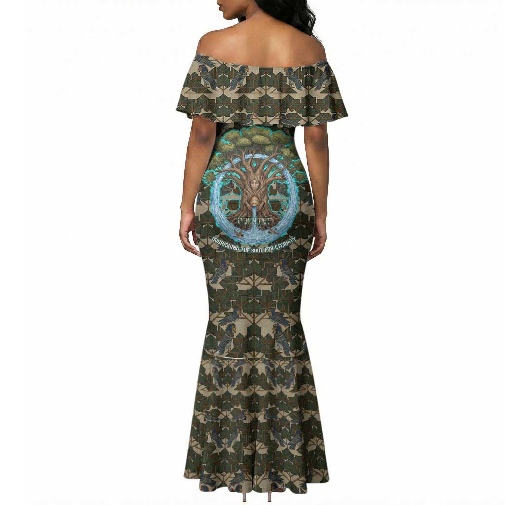 Imentet Egyptian Mermaid Dress with Eye of Horus and Eternal Tree in Afterlife