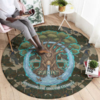 Imentet Egyptian Round Carpet with Eye of Horus and Eternal Tree in Afterlife