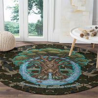 Imentet Egyptian Round Carpet with Eye of Horus and Eternal Tree in Afterlife