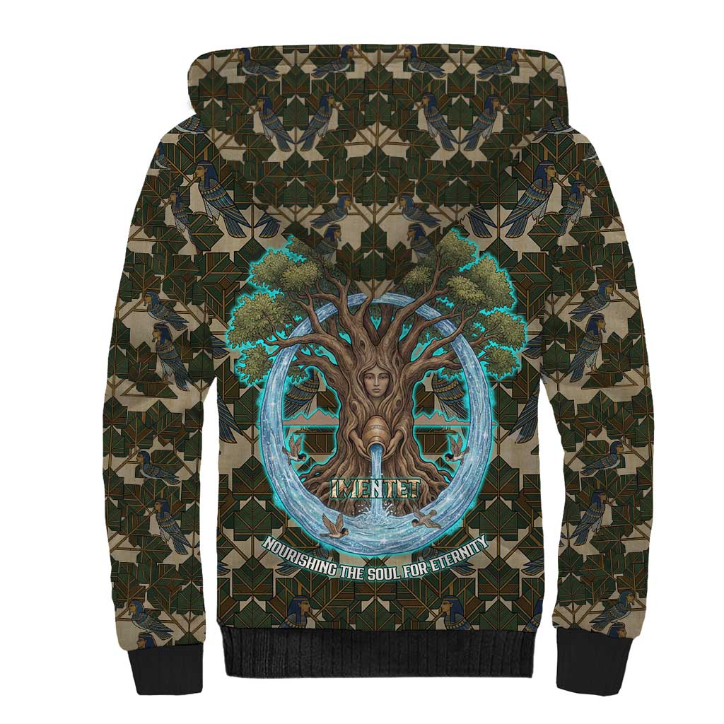 Imentet Egyptian Sherpa Hoodie with Eye of Horus and Eternal Tree in Afterlife