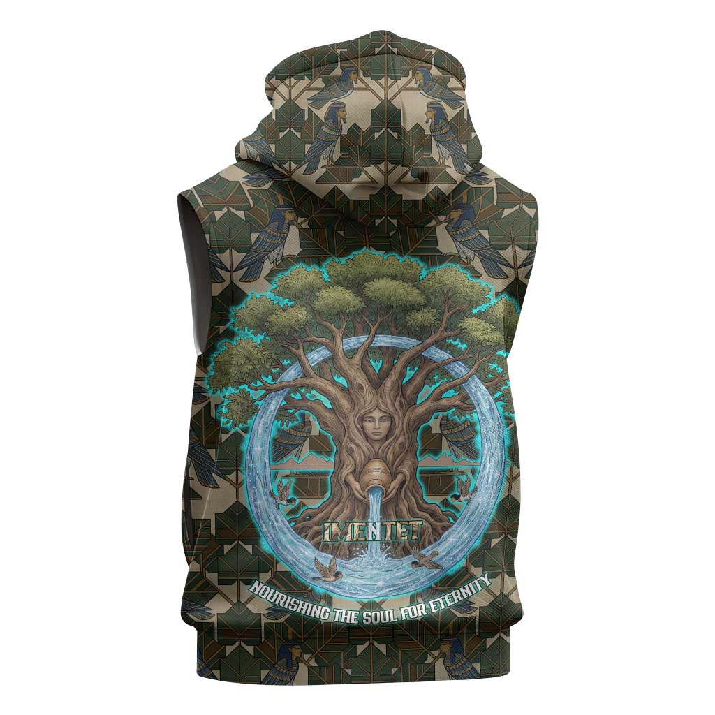 Imentet Egyptian Sleeveless Hoodie with Eye of Horus and Eternal Tree in Afterlife