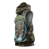 Imentet Egyptian Sleeveless Hoodie with Eye of Horus and Eternal Tree in Afterlife