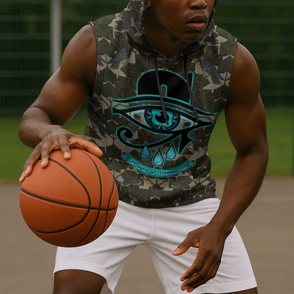 Imentet Egyptian Sleeveless Hoodie with Eye of Horus and Eternal Tree in Afterlife