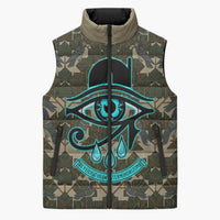 Imentet Egyptian Sleeveless Puffer Jacket with Eye of Horus and Eternal Tree in Afterlife