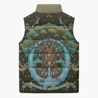 Imentet Egyptian Sleeveless Puffer Jacket with Eye of Horus and Eternal Tree in Afterlife
