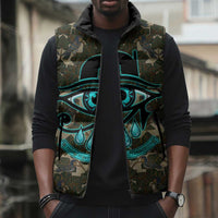 Imentet Egyptian Sleeveless Puffer Jacket with Eye of Horus and Eternal Tree in Afterlife