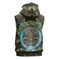 Imentet Egyptian Sleeveless Zip Hoodie with Eye of Horus and Eternal Tree in Afterlife