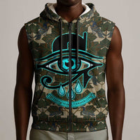Imentet Egyptian Sleeveless Zip Hoodie with Eye of Horus and Eternal Tree in Afterlife