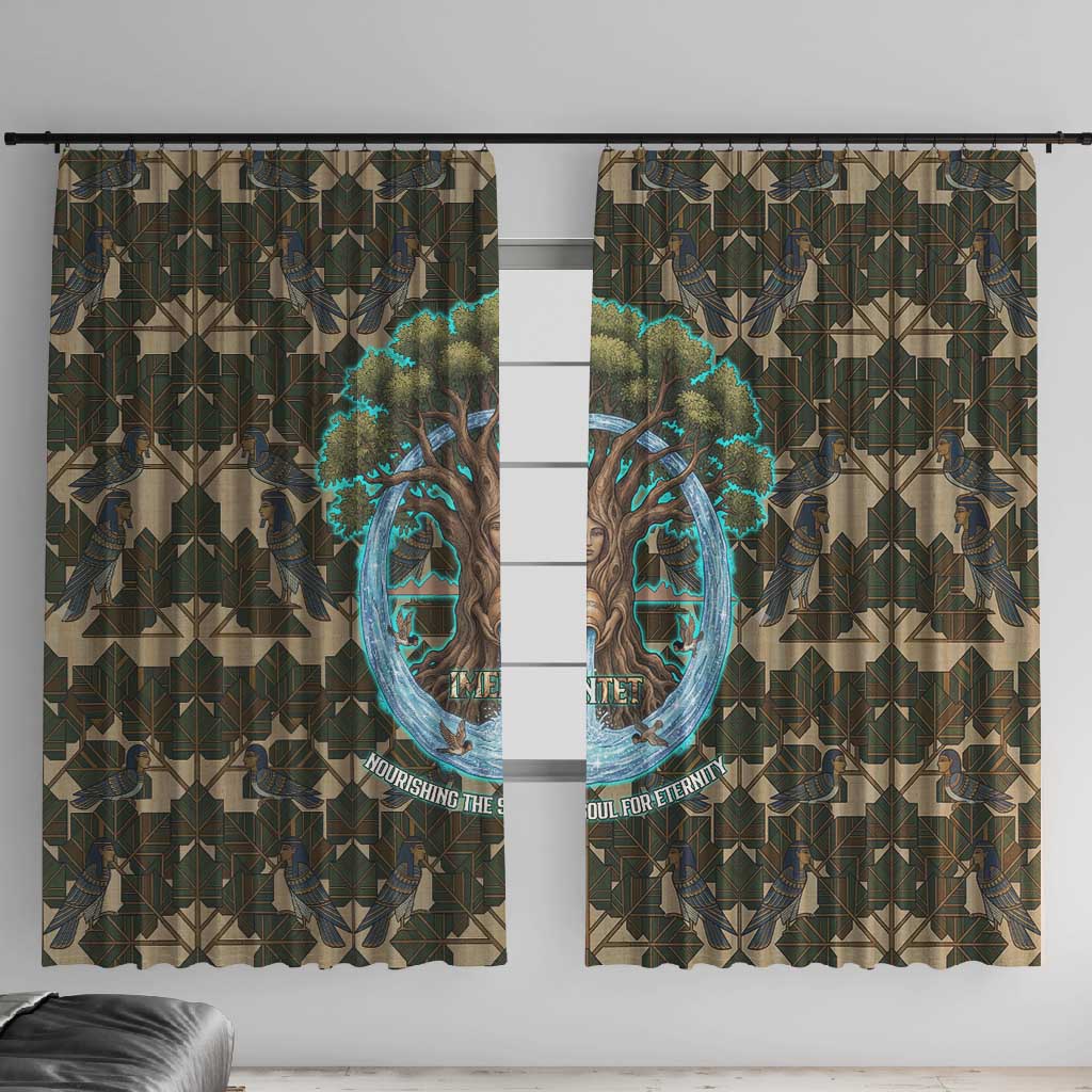 Imentet Egyptian Window Curtain with Eye of Horus and Eternal Tree in Afterlife