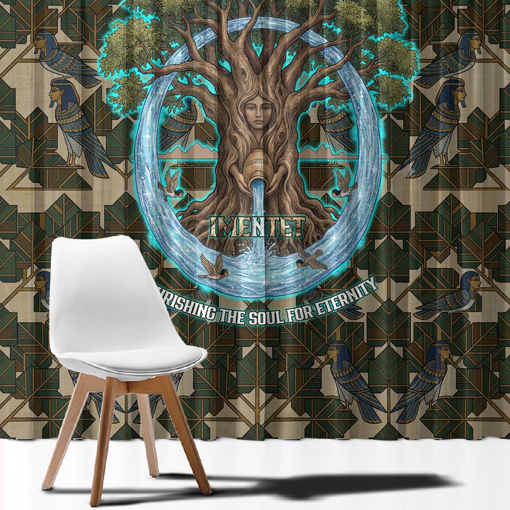 Imentet Egyptian Window Curtain with Eye of Horus and Eternal Tree in Afterlife