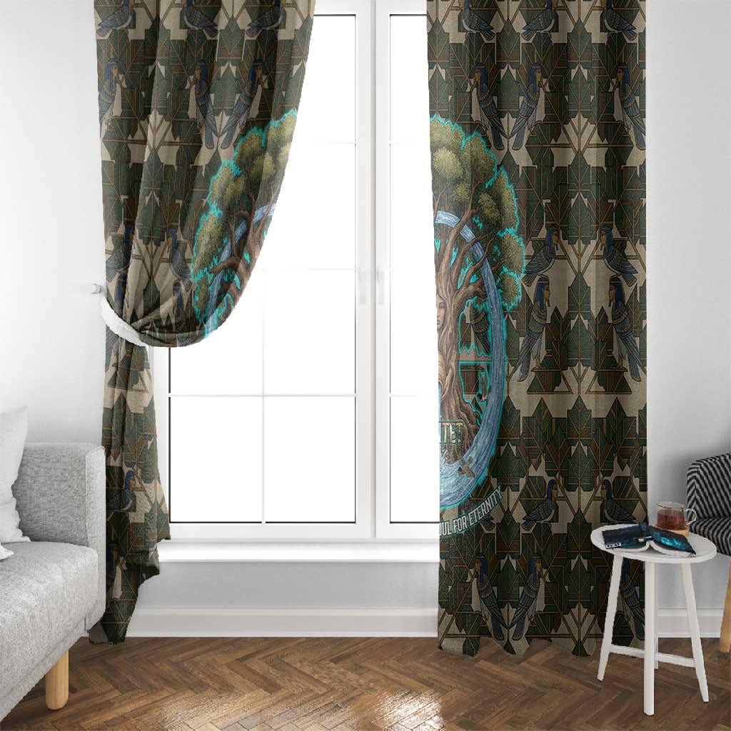 Imentet Egyptian Window Curtain with Eye of Horus and Eternal Tree in Afterlife
