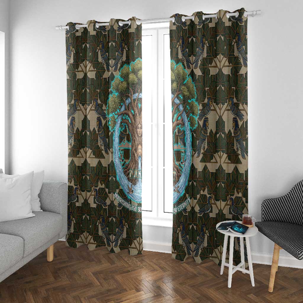 Imentet Egyptian Window Curtain with Eye of Horus and Eternal Tree in Afterlife