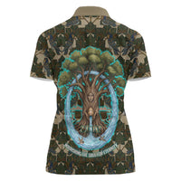 Imentet Egyptian Women Polo Shirt with Eye of Horus and Eternal Tree in Afterlife