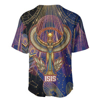 Isis Ankh Symbol Baseball Jersey with Celestial Wings in Ancient Egyptian Cosmic