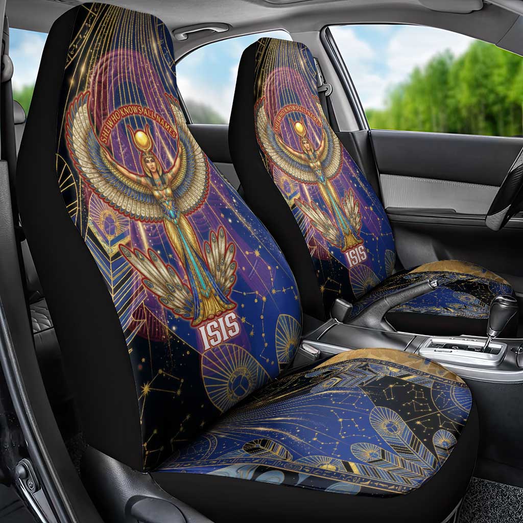 Isis Ankh Symbol Car Seat Cover with Celestial Wings in Ancient Egyptian Cosmic
