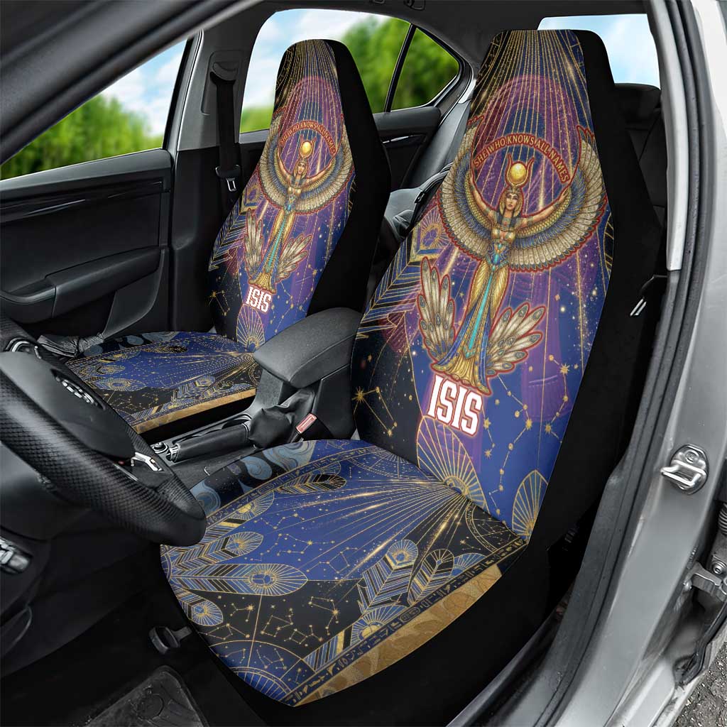 Isis Ankh Symbol Car Seat Cover with Celestial Wings in Ancient Egyptian Cosmic