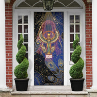 Isis Ankh Symbol Door Cover with Celestial Wings in Ancient Egyptian Cosmic