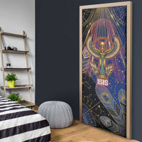 Isis Ankh Symbol Door Cover with Celestial Wings in Ancient Egyptian Cosmic