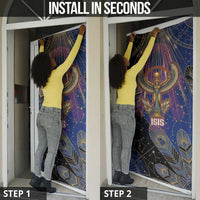 Isis Ankh Symbol Door Cover with Celestial Wings in Ancient Egyptian Cosmic