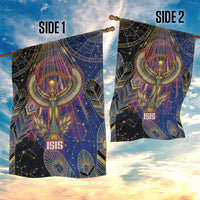 Isis Ankh Symbol Garden Flag with Celestial Wings in Ancient Egyptian Cosmic