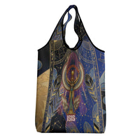 Isis Ankh Symbol Grocery Bag with Celestial Wings in Ancient Egyptian Cosmic