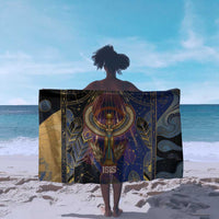 Isis Ankh Symbol Sarong with Celestial Wings in Ancient Egyptian Cosmic