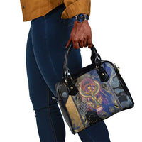 Isis Ankh Symbol Shoulder Handbag with Celestial Wings in Ancient Egyptian Cosmic