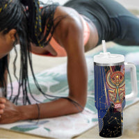 Isis Ankh Symbol Tumbler With Handle with Celestial Wings in Ancient Egyptian Cosmic