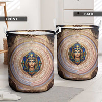 Isis Laundry Basket with Falcon Symbol and Sacred Geometry in Egyptian
