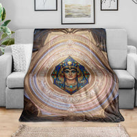 Isis Blanket with Falcon Symbol and Sacred Geometry in Egyptian