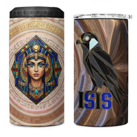 Isis 4 in 1 Can Cooler Tumbler with Falcon Symbol and Sacred Geometry in Egyptian