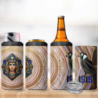 Isis 4 in 1 Can Cooler Tumbler with Falcon Symbol and Sacred Geometry in Egyptian