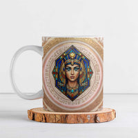 Isis Ceramic Mug with Falcon Symbol and Sacred Geometry in Egyptian