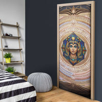 Isis Door Cover with Falcon Symbol and Sacred Geometry in Egyptian