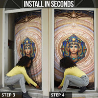Isis Door Cover with Falcon Symbol and Sacred Geometry in Egyptian