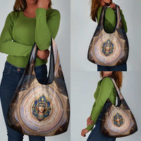 Isis Grocery Bag with Falcon Symbol and Sacred Geometry in Egyptian