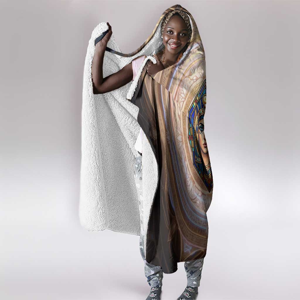 Isis Hooded Blanket with Falcon Symbol and Sacred Geometry in Egyptian