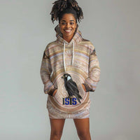 Isis Hoodie Dress with Falcon Symbol and Sacred Geometry in Egyptian