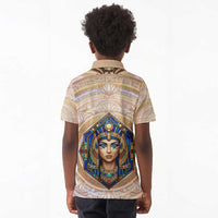 Isis Kid Polo Shirt with Falcon Symbol and Sacred Geometry in Egyptian