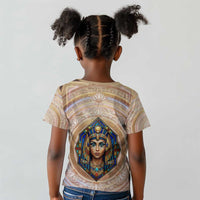 Isis Kid T shirt with Falcon Symbol and Sacred Geometry in Egyptian