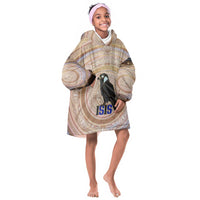Isis Kid Wearable Blanket Hoodie with Falcon Symbol and Sacred Geometry in Egyptian