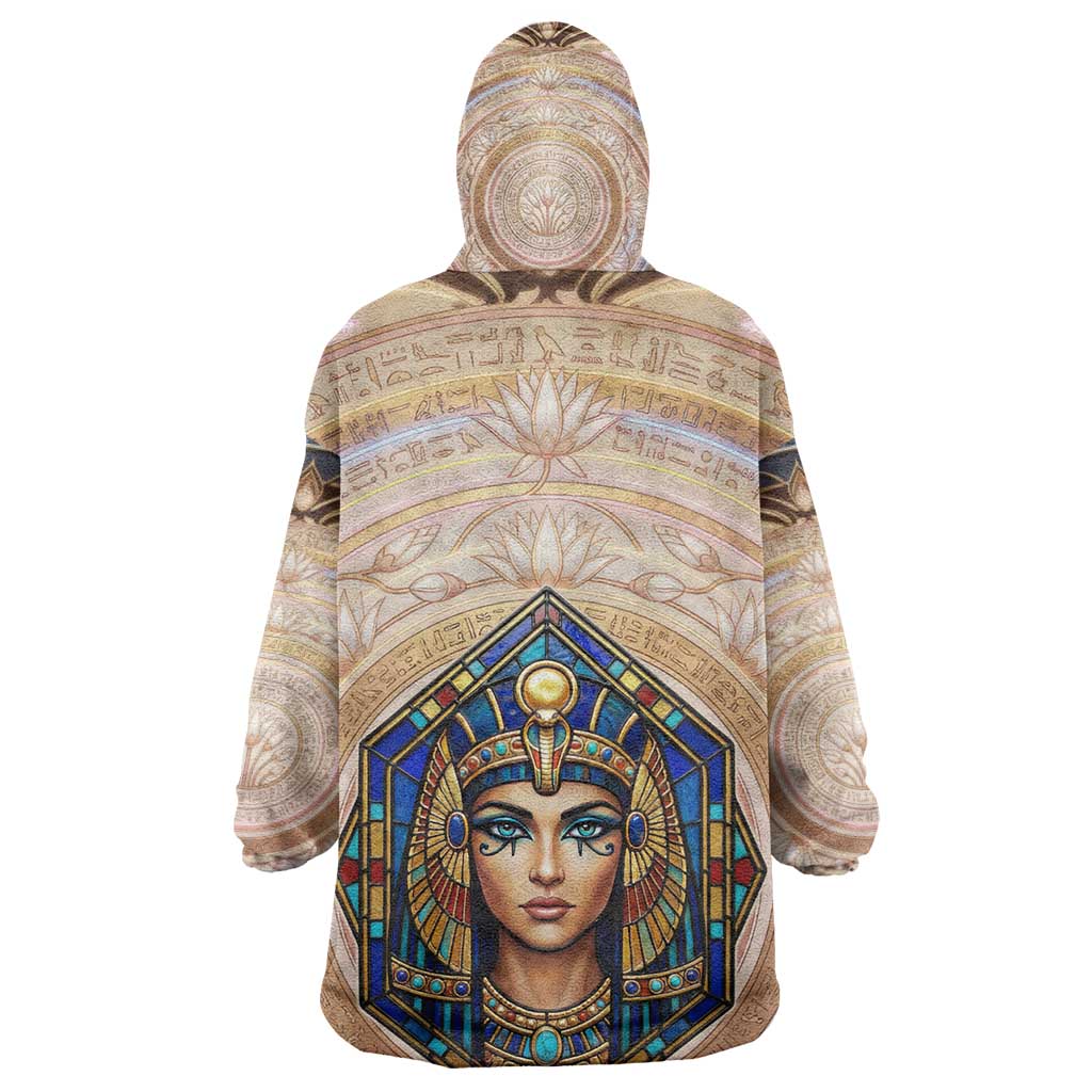 Isis Kid Wearable Blanket Hoodie with Falcon Symbol and Sacred Geometry in Egyptian