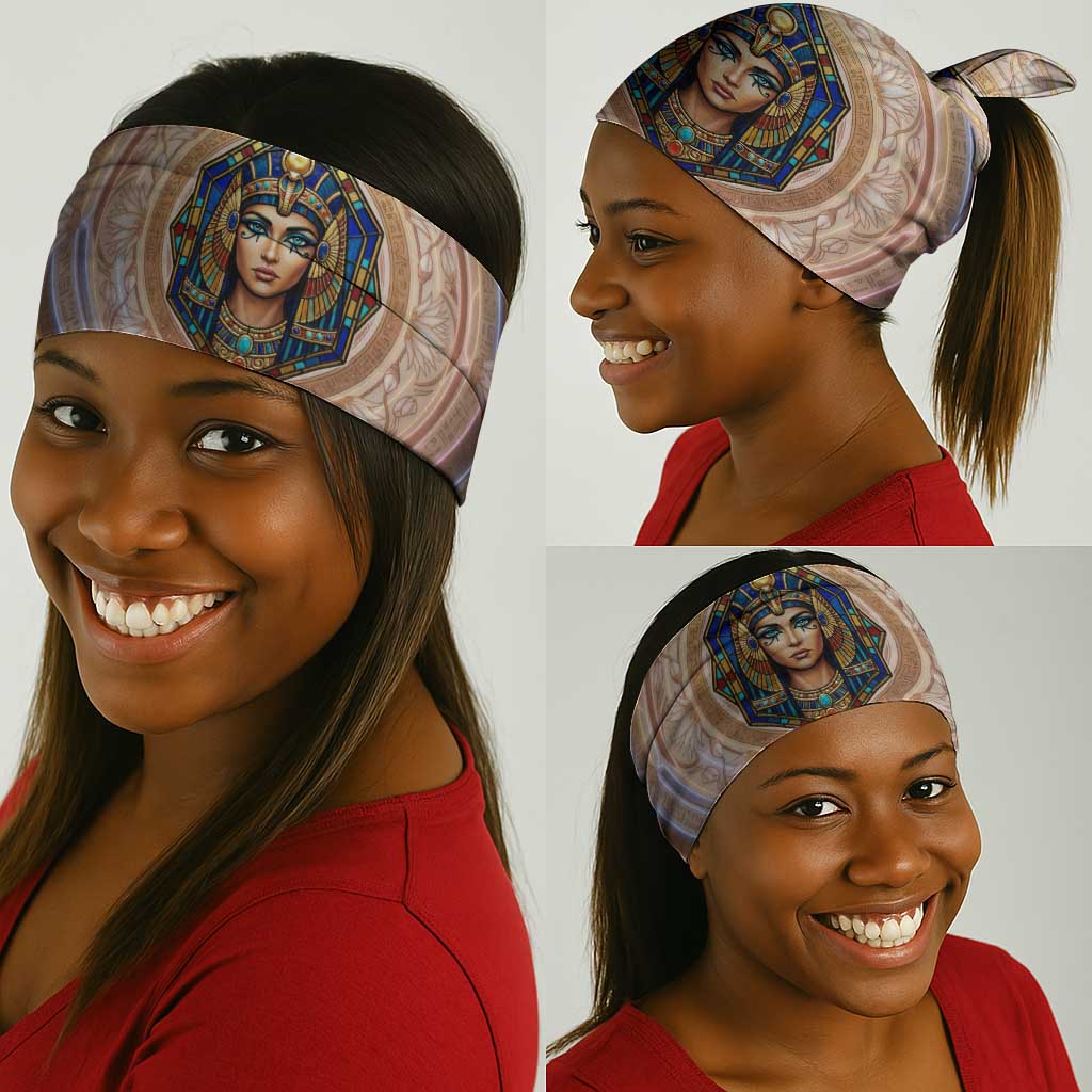 Isis Neck Gaiter with Falcon Symbol and Sacred Geometry in Egyptian