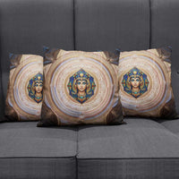 Isis Pillow Cover with Falcon Symbol and Sacred Geometry in Egyptian