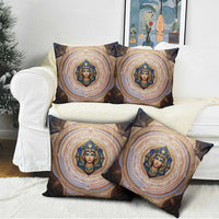 Isis Pillow Cover with Falcon Symbol and Sacred Geometry in Egyptian